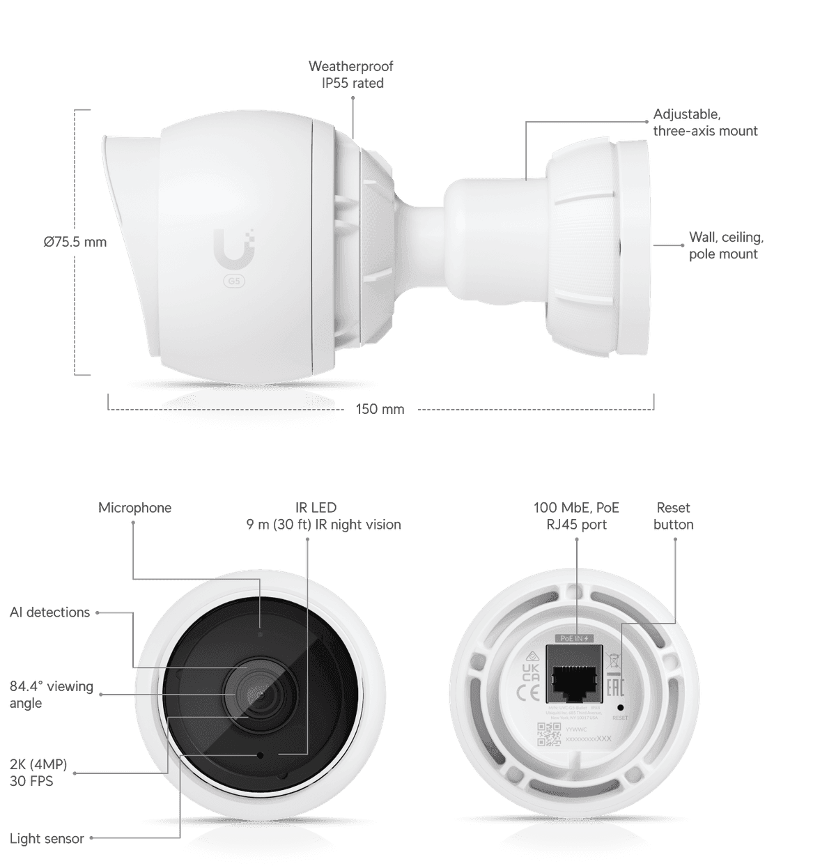 Ubiquiti UniFi Protect G5 Bullet camera (UVC-G5-Bullet)